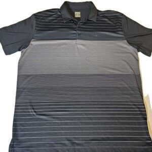 Callaway Golf Polo Opti-Dri Men's XL Black Grey Stripes moisture-wicking Classic